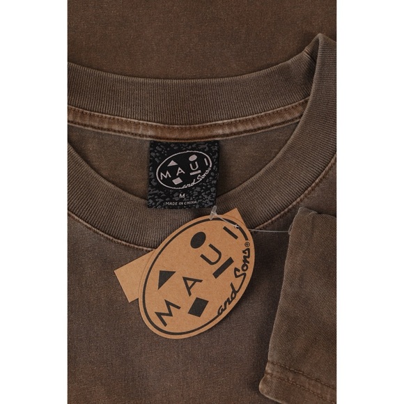 Sz M Maui And Sons Sultan Sea Pigment Wash T Shirt In Mauve NWT - Picture 5 of 5